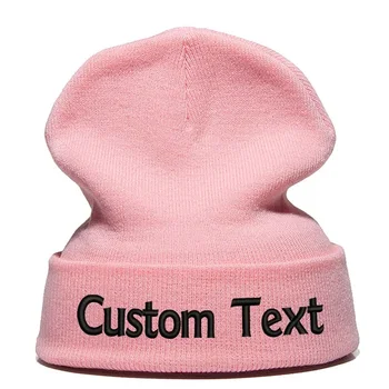 

Personalized Custom Embroidery Text Name Logo Beanie Hat Skullie Cap Slouchy Winter Autumn Women and Men Hat Dropshipping