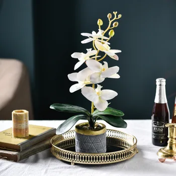 

Artificial Orchid Small Fake Bonsai Orchidea Flower Decorations Plants Home Living Room Ornaments