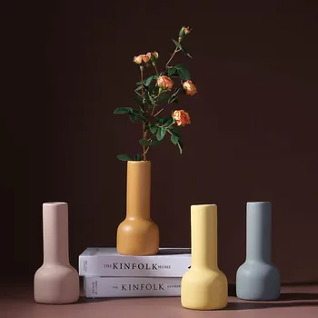

Nordic Creative Simple Ceramic Vase Flower Modern Geometric Table Stand Vasen Ornaments Decoracion Hogar Home Decoration Ec50hp