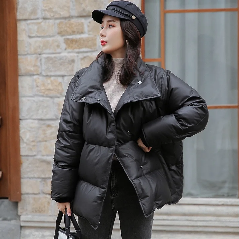 Женская куртка пуховик из натуральной кожи модная женская ветровка Куртки