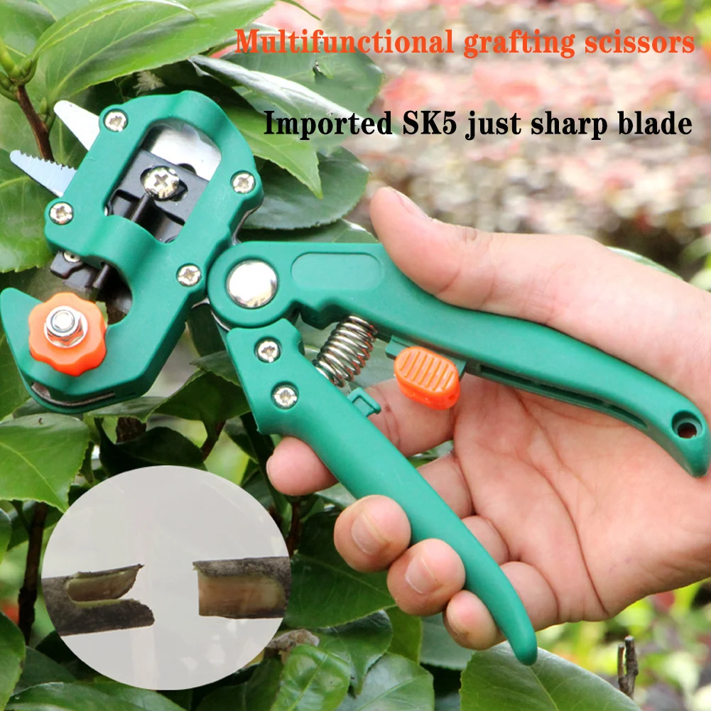 2in1 Pruning Cutting Grafting Shears Tree Grafting Tools+2 Blade Garden Tools Secateur Pruning
