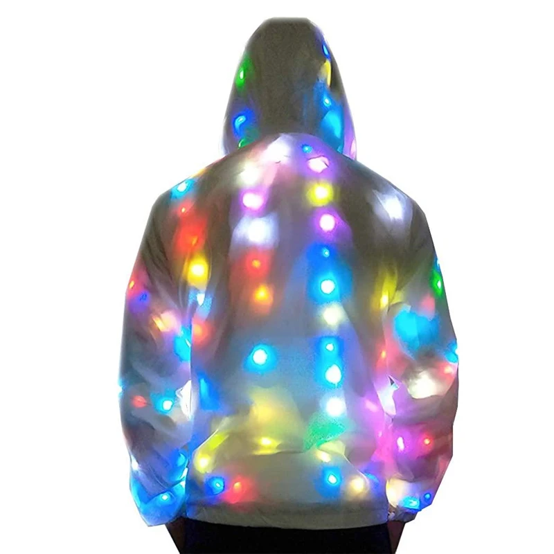 LED Light Up Hoodie Hi-Tech Shirts TechWear color: Pant|Pocket With Zipper|Without Zipper