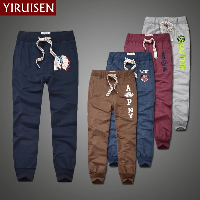 Sport Jogging Trousers Men 100% Cotton Sweatpants for Autumn