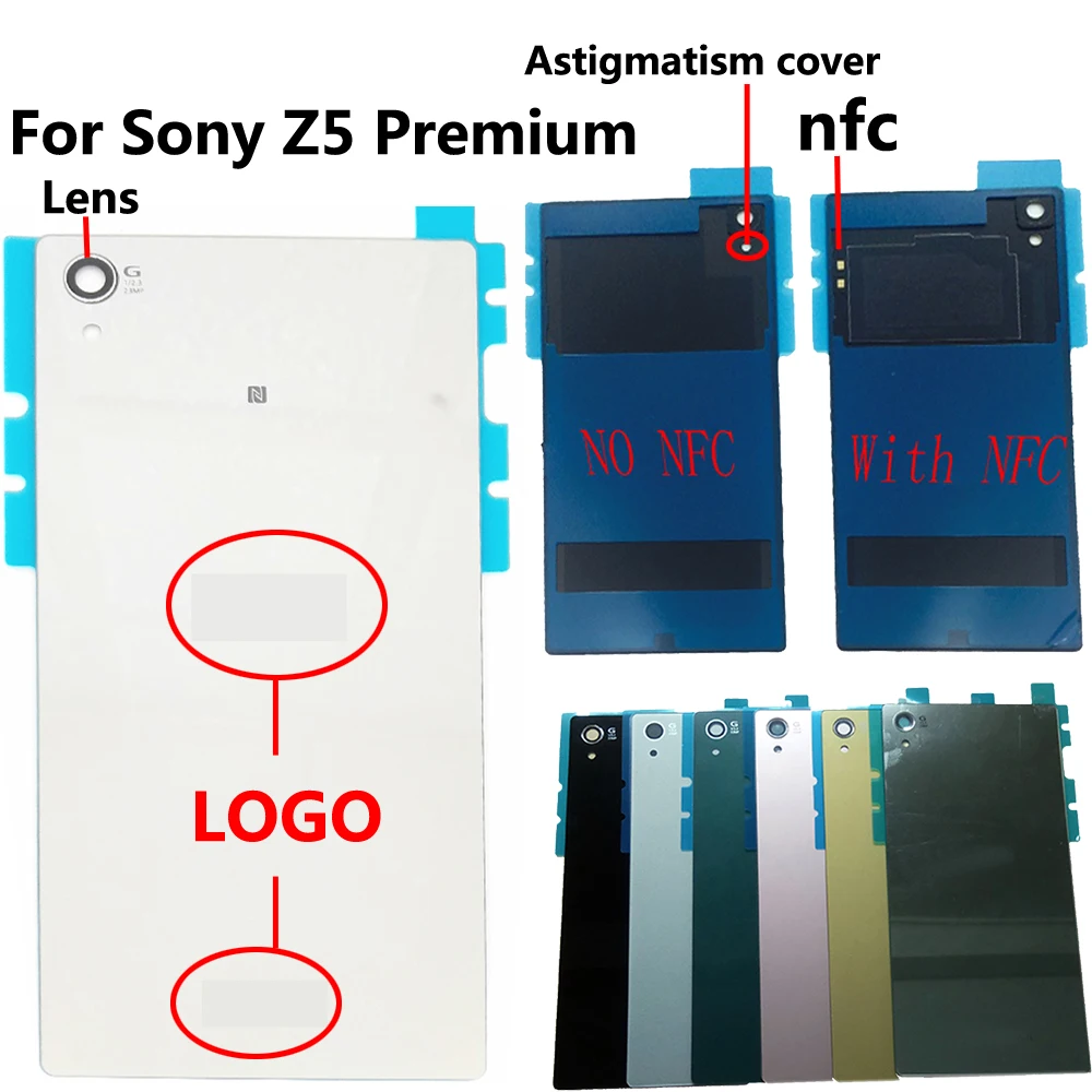 Oem Per Sony Z5 Premium /Z5 Plus E6853 E6883 E6833 Copribatteria Posteriore In Vetro + Nfc