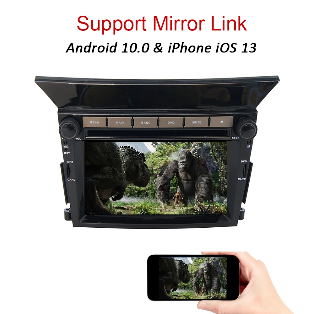 YAZH Android 9.0 Car GPS Navigation Radio Stereo Bluetooth for Honda Pilot 2009 2010 2011 2012 2013 with DVD Multimedia Player