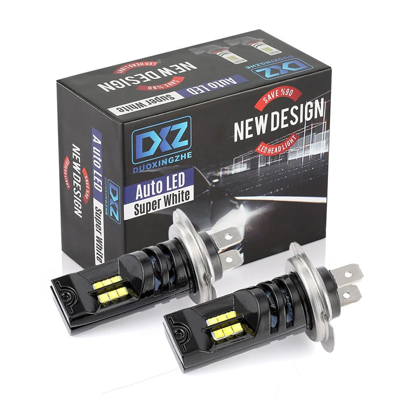 2 шт. 1200LM H7 Автомобильный светодиодный противотуманные фонари 12SMD 2525 6500K 60W 12V Белый фары дальнего света для авто