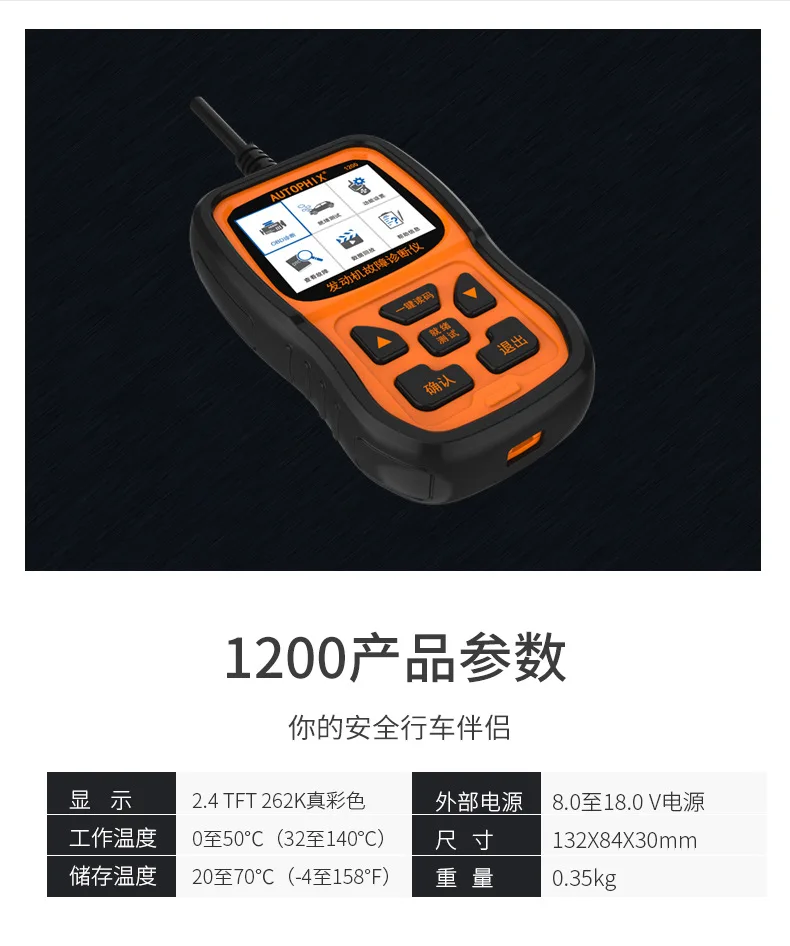 OBD2 автомобильный диагностический тестер OBD туристический компьютер универсальный декодер код неисправности двигателя Свет Прозрачный инструмент