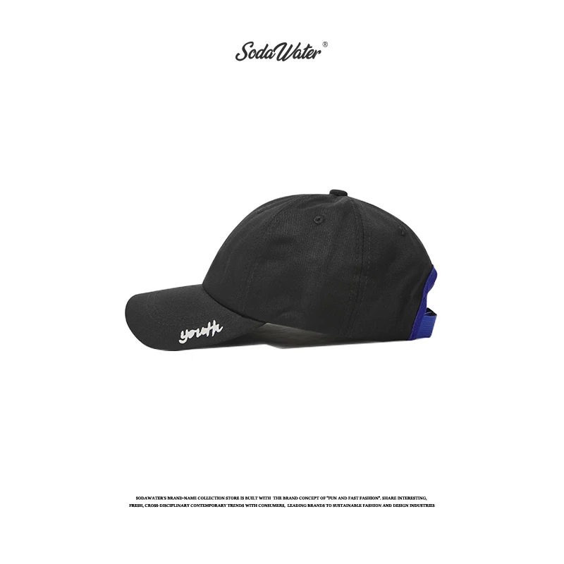 SODAWATER Men Snapback Baseball Caps Hip Hop Casual Embroidery Trucker Cap Streetwear Cotton Couple Summer Hats 163CI2019 - Цвет: Black