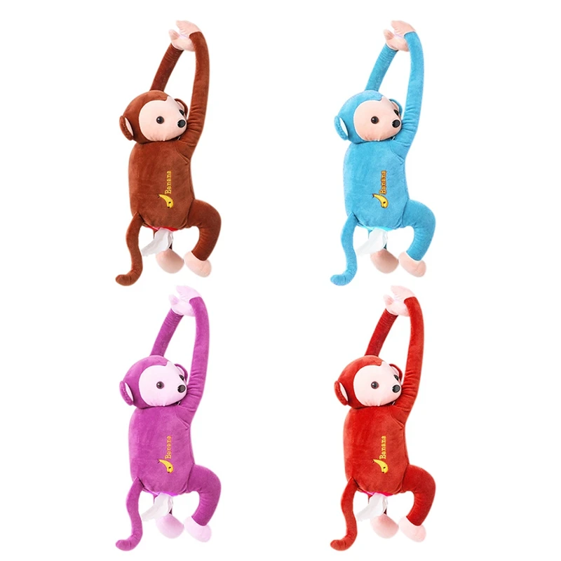 Creative Hanging Cartoon Monkey Paper Napkin Holder Cute Animals Styles Car Tissue Box Funny Tissue Box Case Tissue Box Cover