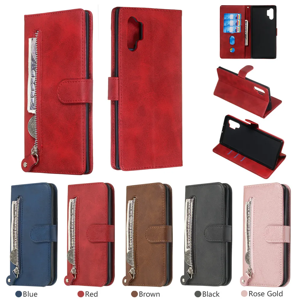 

Detachable Zipper Leather Wallet Case For Samsung Galaxy Note 10 Plus 5G note 8 9 note8 note9 Multifunction Handbag Phone Cases