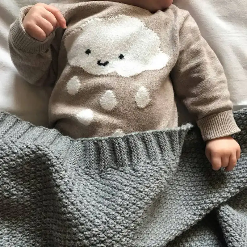 

Baby Blanket Knitted Super Soft Toddler Bebe Bedding Quilt For Bed Sofa Solid Color Knitted Blanket 80*100cm Age Range 0-24m