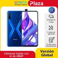 Глобальная версия Honor 9X 4 Гб 128 Гб Смартфон 48 МП AI Тройная камера 6,59 'мобильный телефон Google Play
