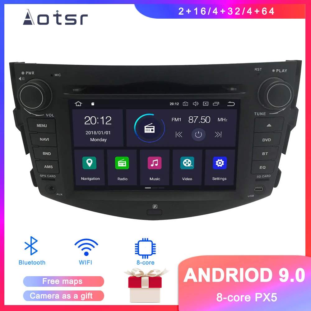 Top DSP Android 9.1 GPS Navigation Car DVD Player For Toyota RVA4 4 2006-2012 Auto Stereo Radio Multimedia Player Head Unit Recorder 0