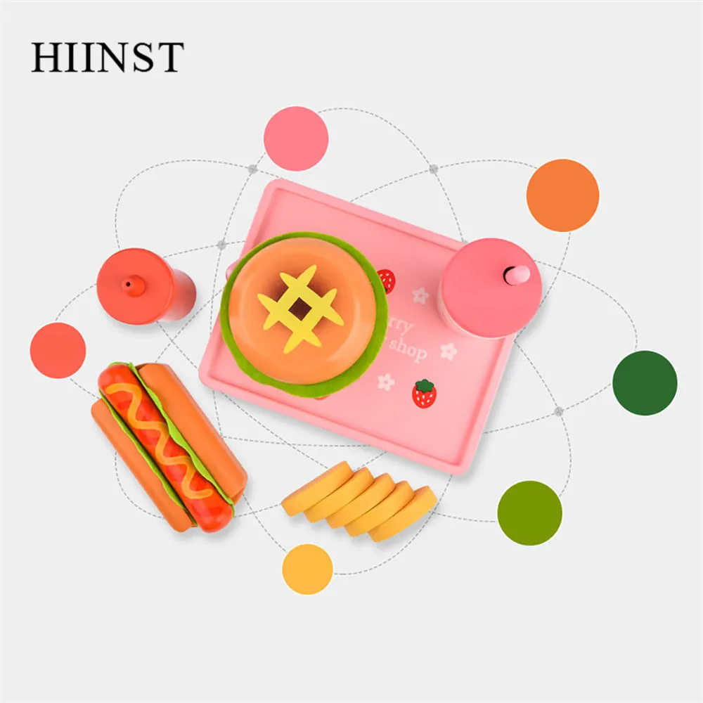 HIINST Simulation кухонная игрушка 6 шт. продукты напитки гамбургер фри лотки посуда столовые приборы Безопасность детей ролевые игрушки