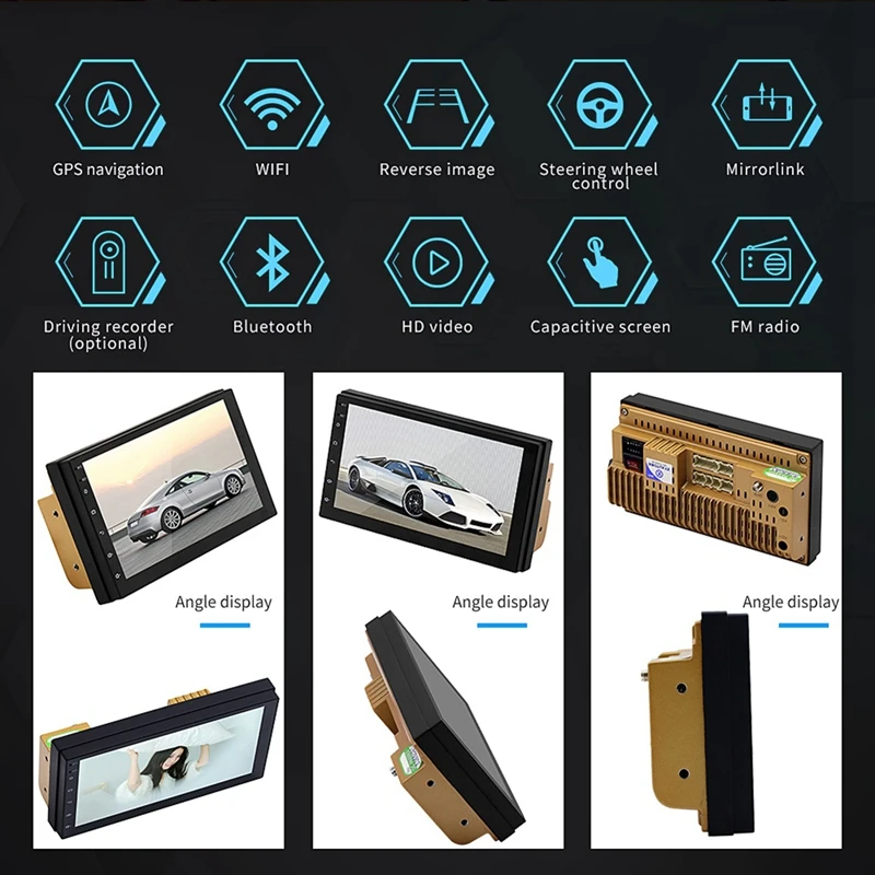  Android 8.1WiFi GPS Navigation 7 Zoll 2Din Quad Core Auto Stereo MP5 Player FM Radio