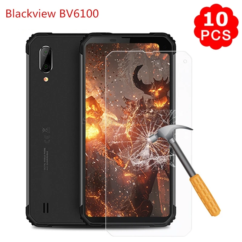 10 шт. закаленное стекло для Blackview BV6100 стекло протектор экрана 9H Защитная пленка для мобильного телефона Blackview BV6100 IP68 6,88"