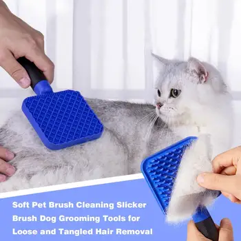 

Soft Pet Brush Cleaning Slicker Brush Dog Grooming Tools Bath Massage Cleaning Supplies