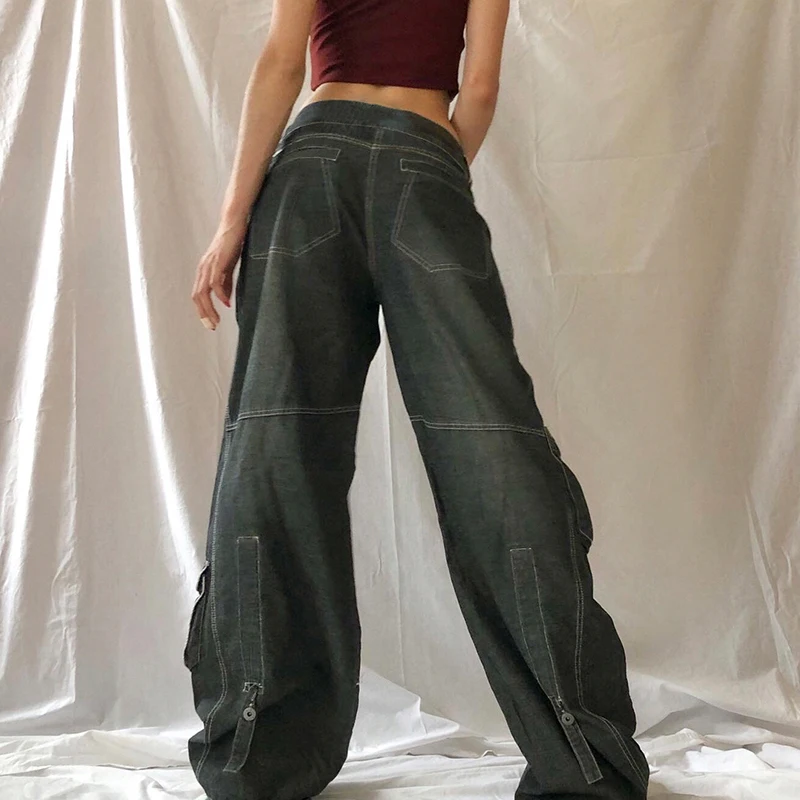 graphic wide leg jeans