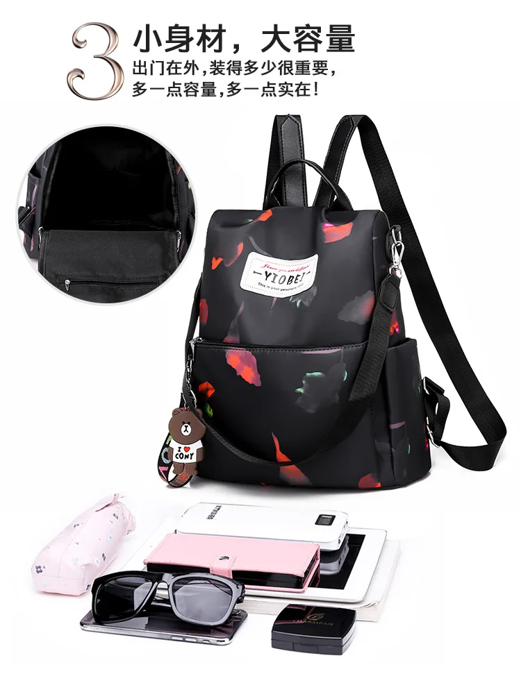 Cross Border New Style Backpack Women's Korean-style Oxford Cloth Schoolbag Anti-Theft Multi-functional Backpack Casual