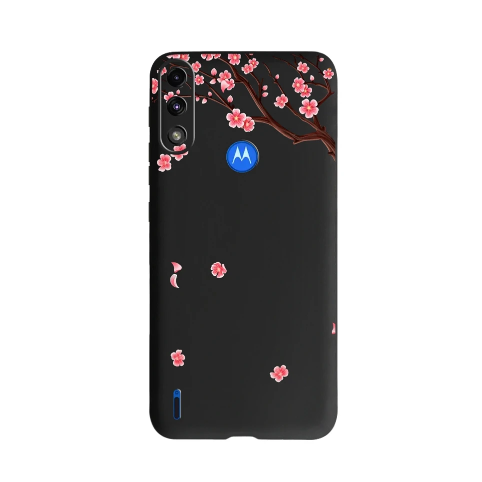 For Moto E7 Power Case TPU Soft Fashion Silicone Bumper for Motorola Moto E7i Power E7 4G Phone Case E7Power E 7i 7 Cover Flower leather phone wallet