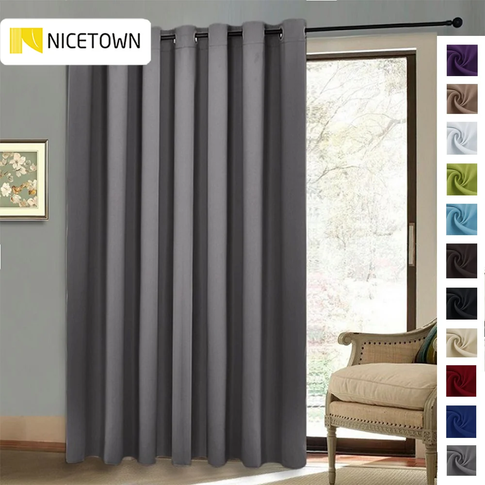 NICETOWN Room Dividers Screen Partitions Slidin Blackout Blinds for Patio Door 