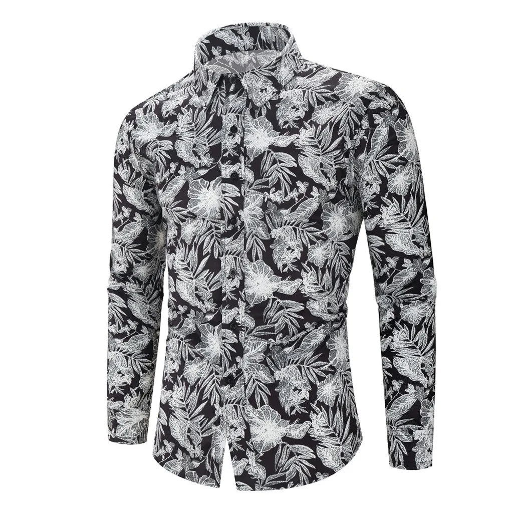 Для Мужчин's футболка с принтом Для мужчин рубашка Camisa hombre осенний комбинированный Бизнес Досуг кофты с длинным рукавом и принтом, рубашка с длинными рукавами Блуза Топ ropa hombre