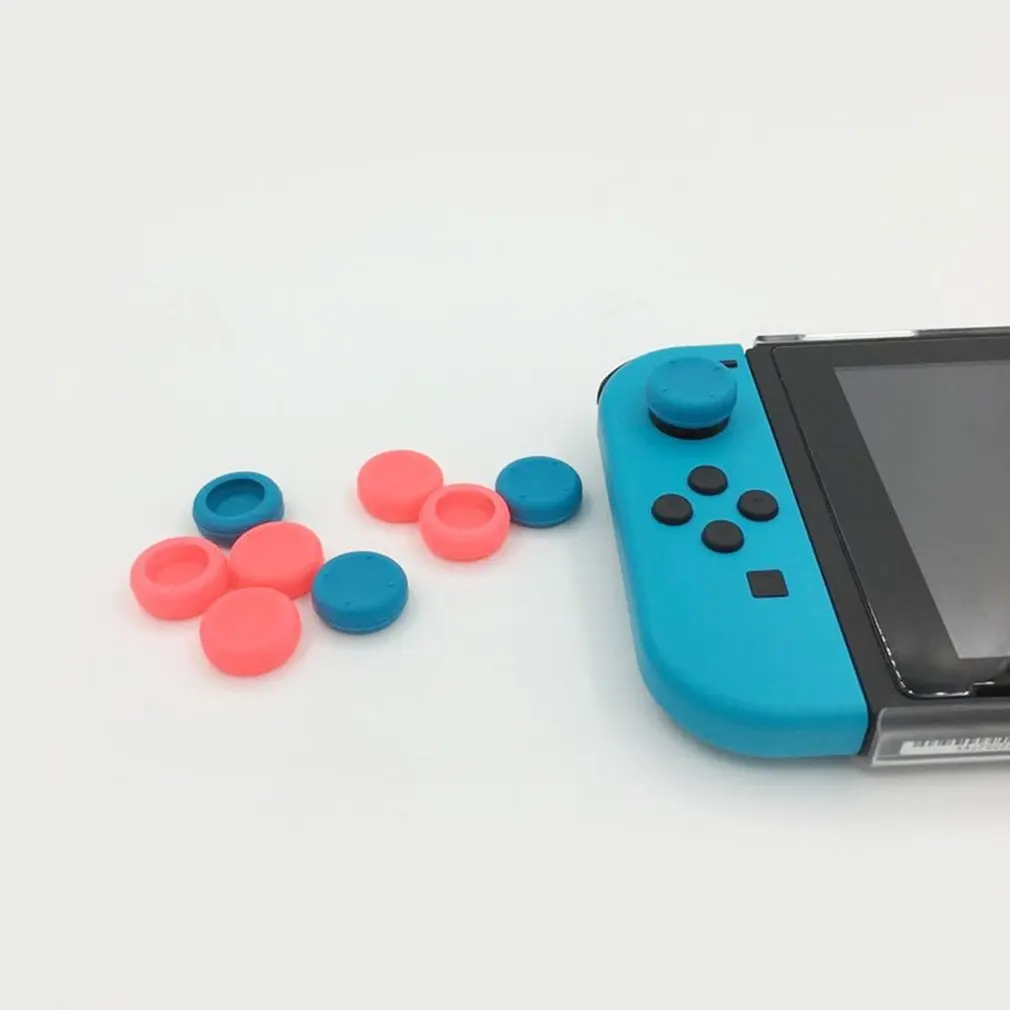 Для Joy Con силиконовый джойстик рукоятка пальца чехол аналоговые колпачки для переключателя Ns Joy-con контроллер - Цвет: Синий