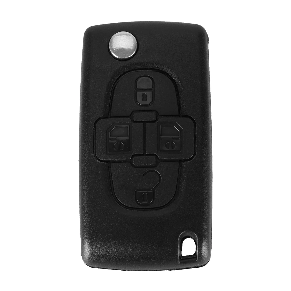 KEYYOU 4 кнопки Флип складной пульт дистанционного ключа чехол оболочка Fob для peugeot 1007 для Citroen C8 необработанное лезвие с пазом CE0523