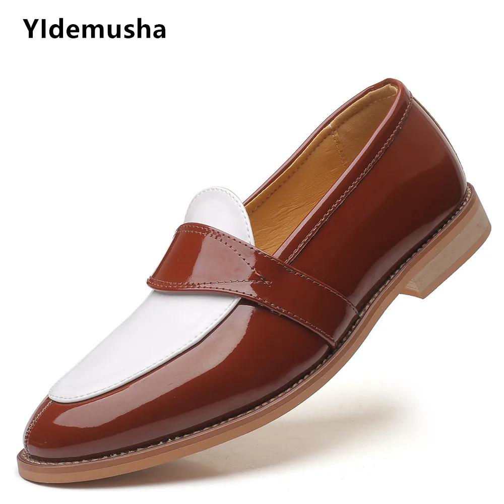 Роскошные деловые кожаные туфли повседневные для вечеринок лоферы без шнуровки