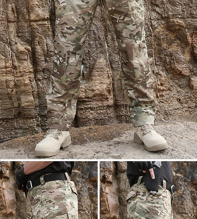Мужские тактические Водонепроницаемые брюки, военные армейские брюки-карго, повседневные многокарманные камуфляжные рип-стоп длинные брюки, S-2XL
