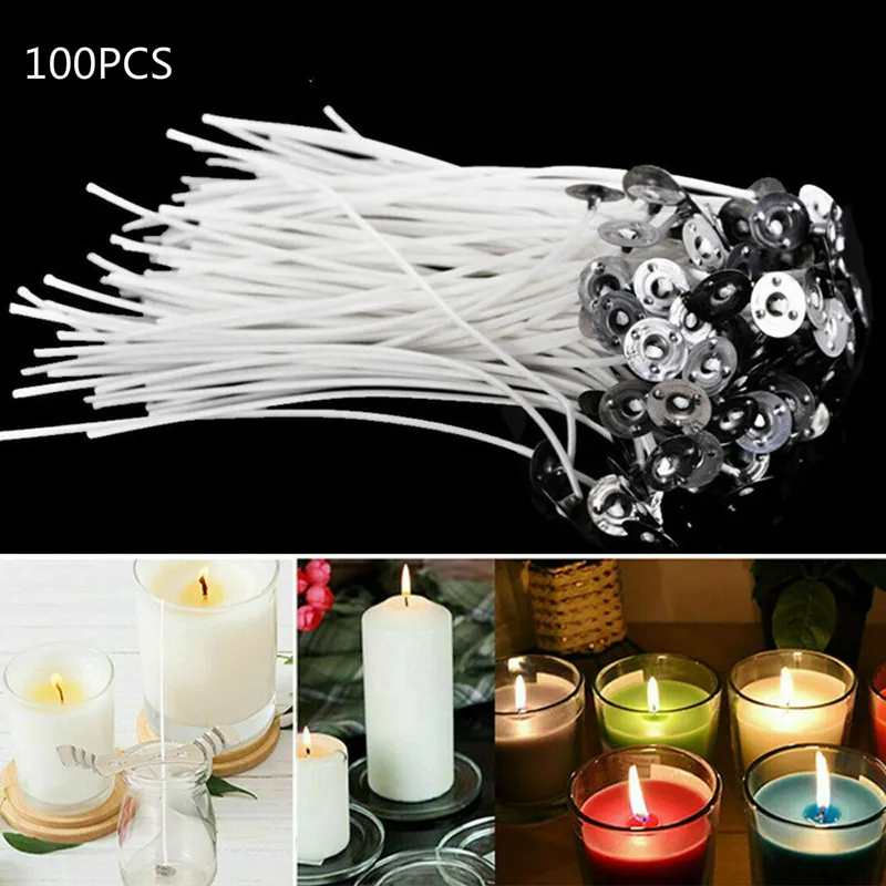Stickers 100 x Candle Wicks 8" Cotton Core Candle Making Supplies 