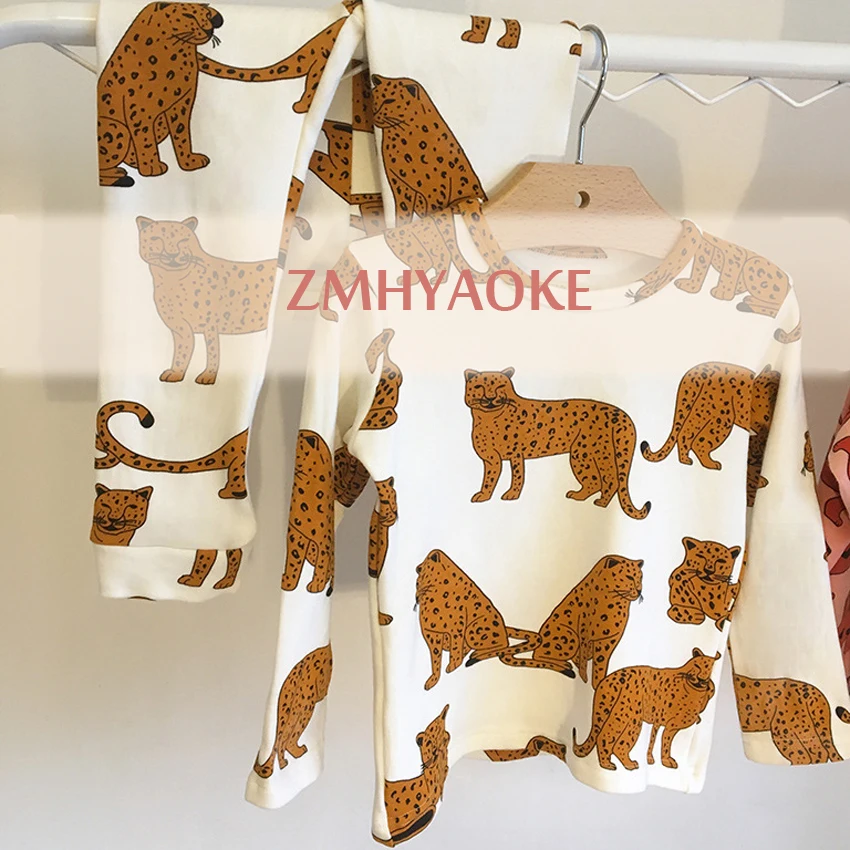 ZMHYAOKE-HUGO Toddler Girls Sets Yellow Leopards Red Dogs Kids Clotning Plus Velvet Thanksgiving Outfits Christmas In Stock