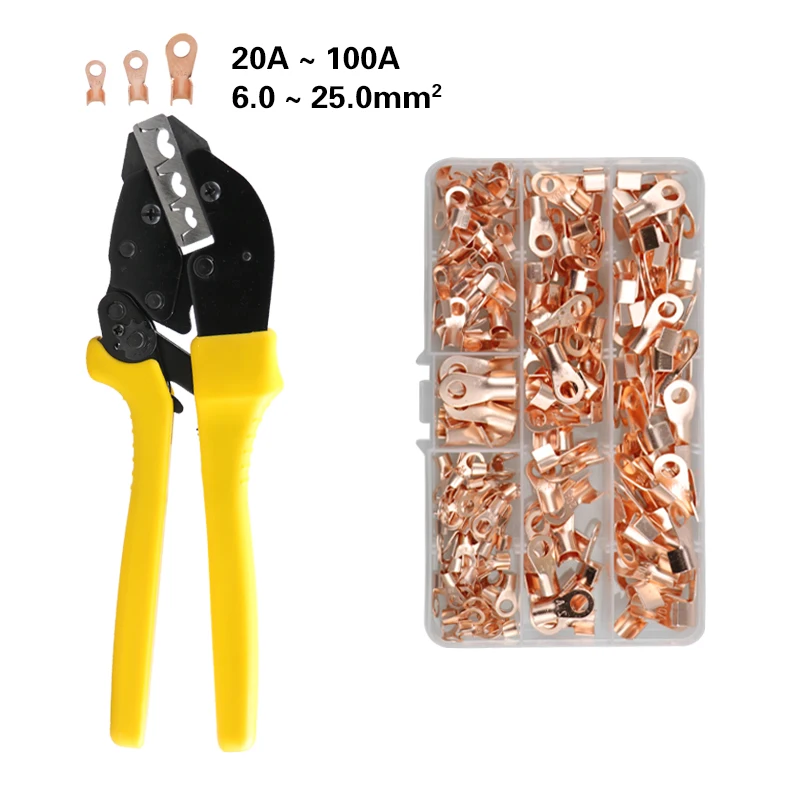 

Crimping Pliers Tools Wire Lug U Type Terminal Crimper Plier Set Cable Clamp Mini Electrical Tool 6mm2-25mm2 for OT 3A-100A