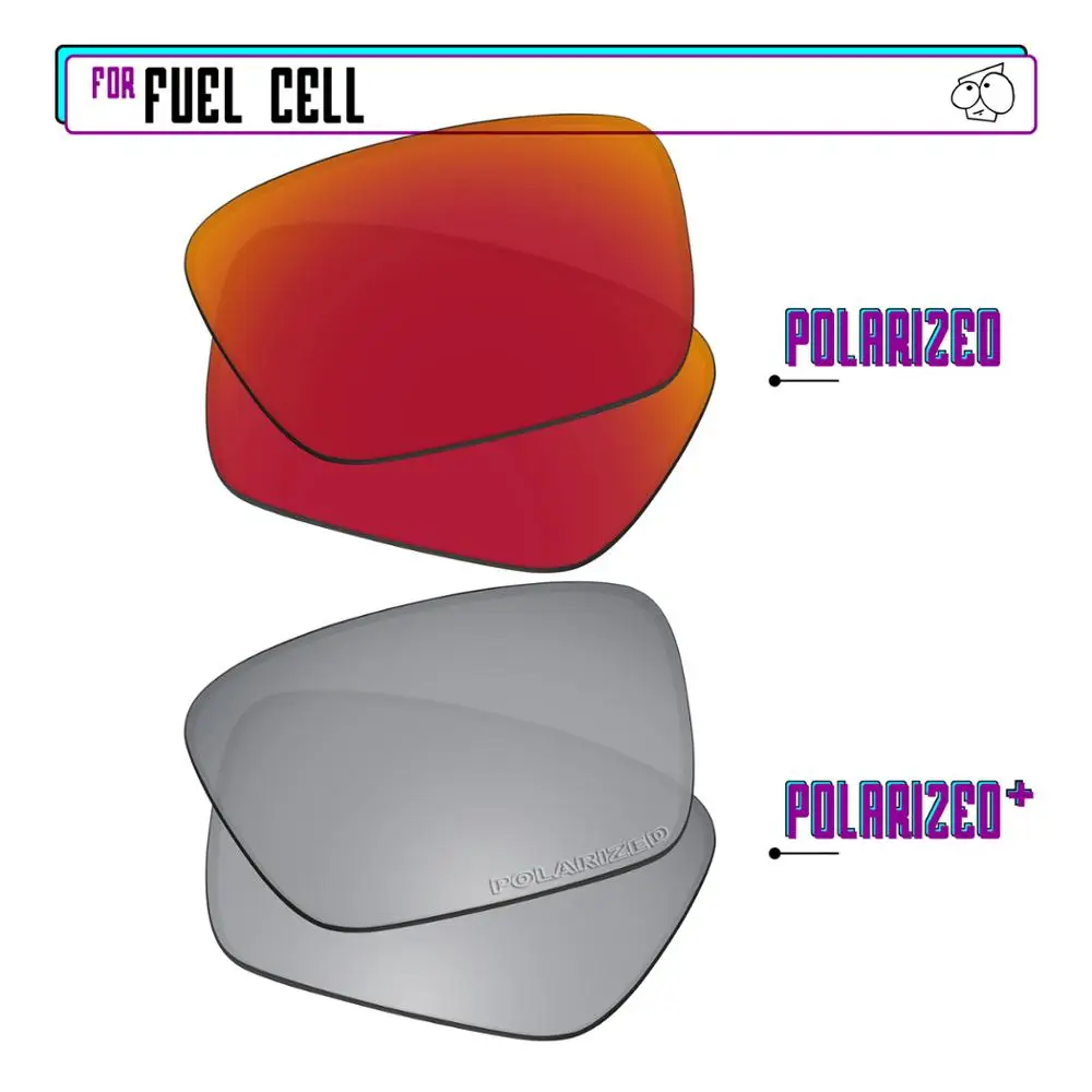 

EZReplace Polarized Replacement Lenses for - Oakley Fuel Cell Sunglasses - Silver P Plus-Red P