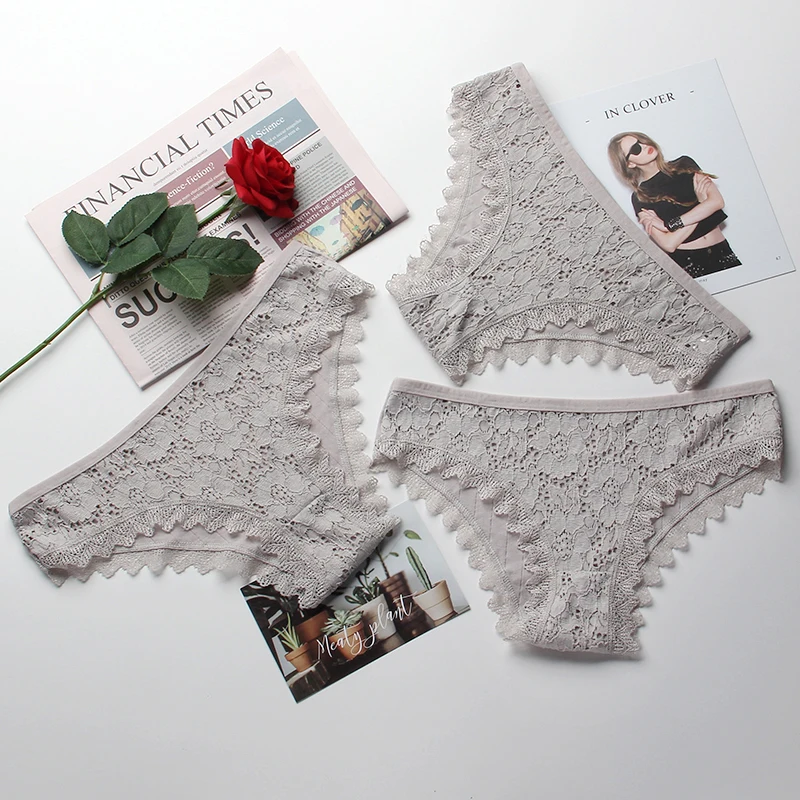 Set 19 3 шт./лот, комплект женских хлопковых трусов, бесшовное кружевное нижнее белье, женские дышащие трусы с низкой талией, сексуальное женское нижнее белье, мягкие женские трусики - Цвет: Set 19