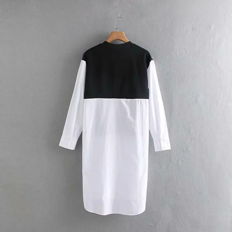 

Autumn And Winter New Style WOMEN'S Dress Non-mainstream Designer-Plaid Stitching Mock Two-Piece Shirt Dress Base Skirt