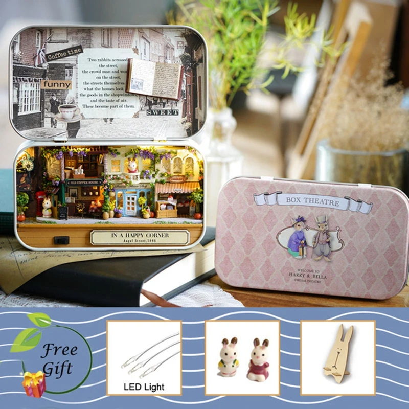 

DIY Doll House Wooden doll Houses Miniature dollhouse Furniture Kit Toys for children Christmas Toy Children Christmas Gift L026