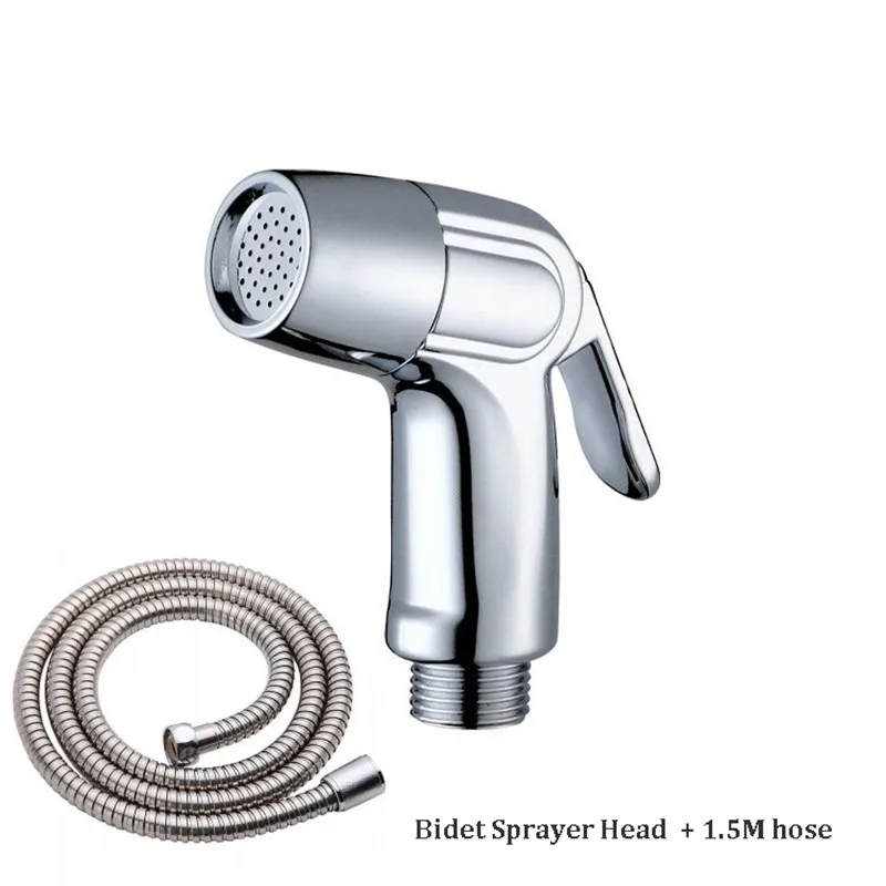 B with 1.5m hose Ручной распылитель для биде в унитаз, набор, ABS, ручной биде кран для ванной комнаты, ручной распылитель, душевая головка, самоочищающаяся со шлангом - Цвет: B with 1.5m hose