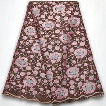 Fashion African Tulle Lace Fabric Sequins 5 Yard Nigerian Tulle Velvet Lace Fabric 2021 Tissue Fabric For Party Sew Cloth F2456