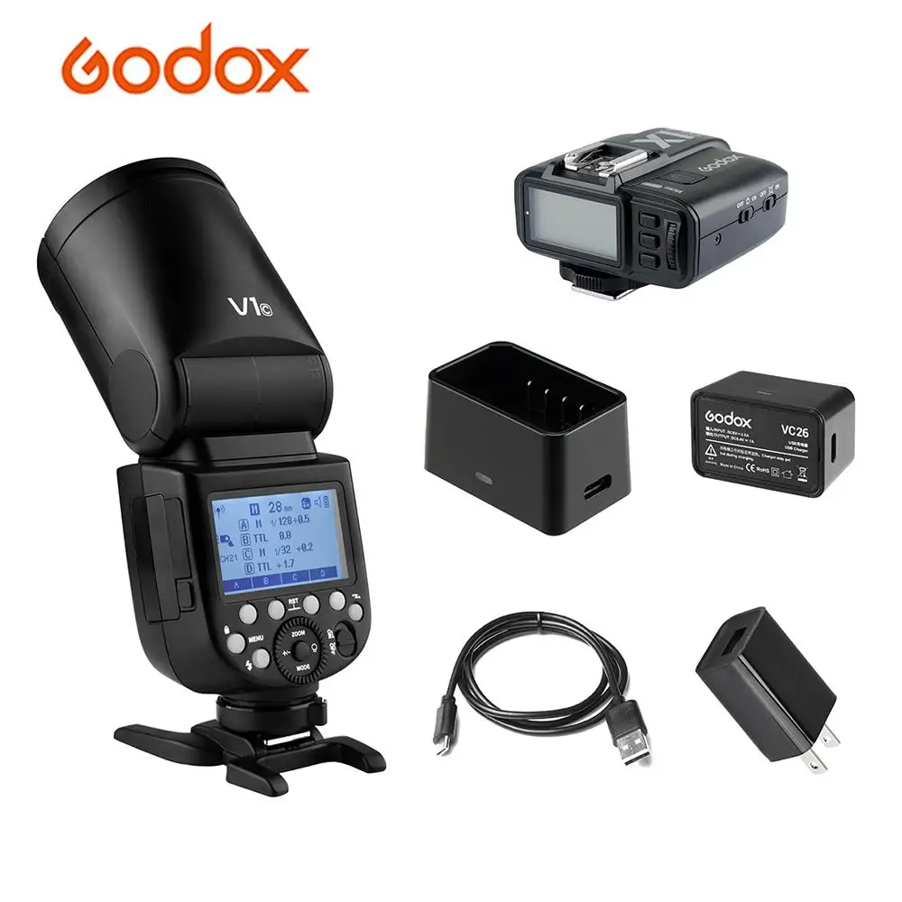 Godox V1C вспышка для камеры Speedlite+ X1T-C ttl 2,4G беспроводной ЖК-триггер для Canon EOS 3000D 5D Mark lll для студийная для портретной съемки