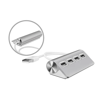 

Aluminum Alloy USB HUB 2.0 4 Ports High Speed USB 2.0 Hub Mini USB HUB Adapter for iMac MacBooks PC Laptops