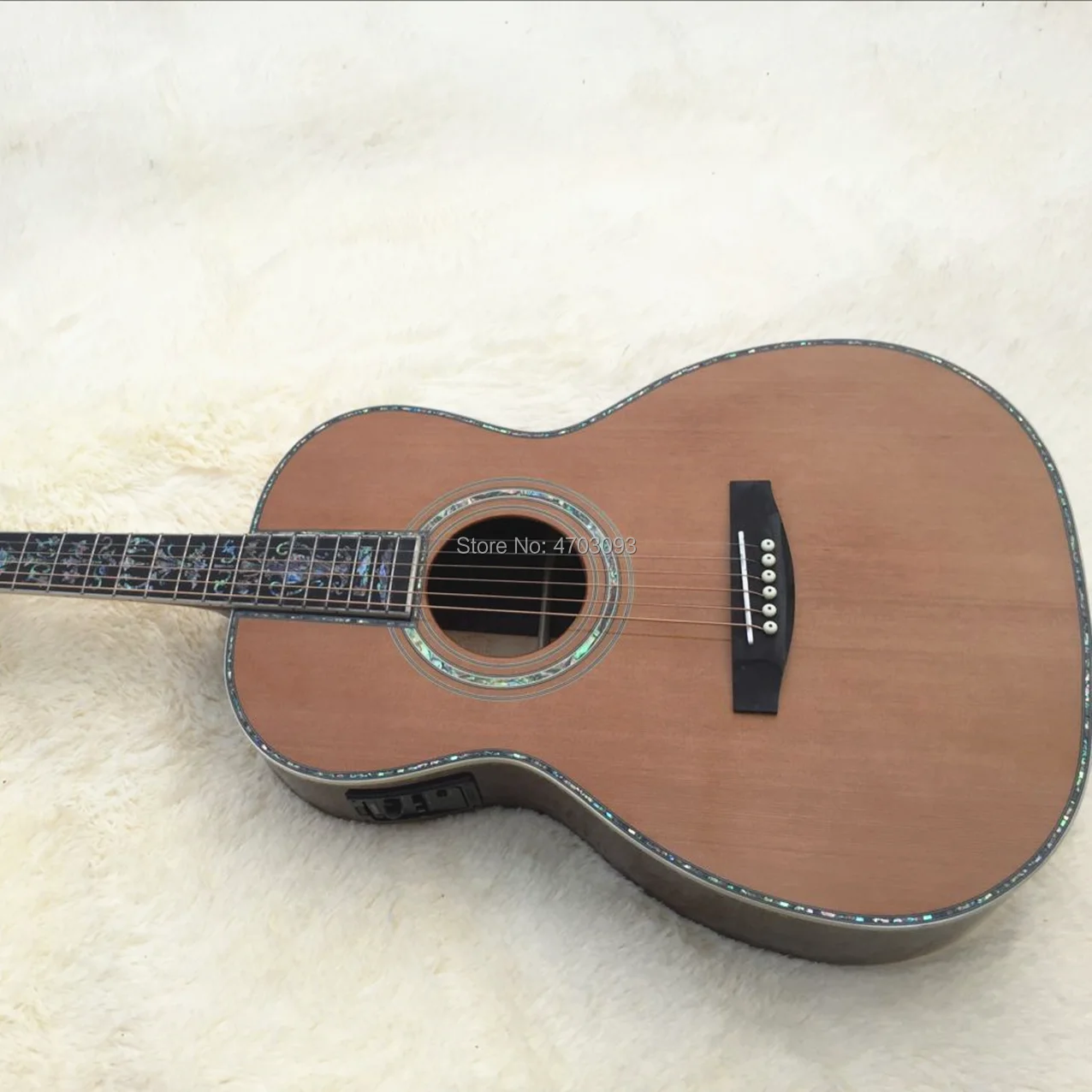 

CUSTOM SHOP,solid cedar top acoustic guitar,ebony fretboard with real abalone inlay and binding,electric guitar free shipping