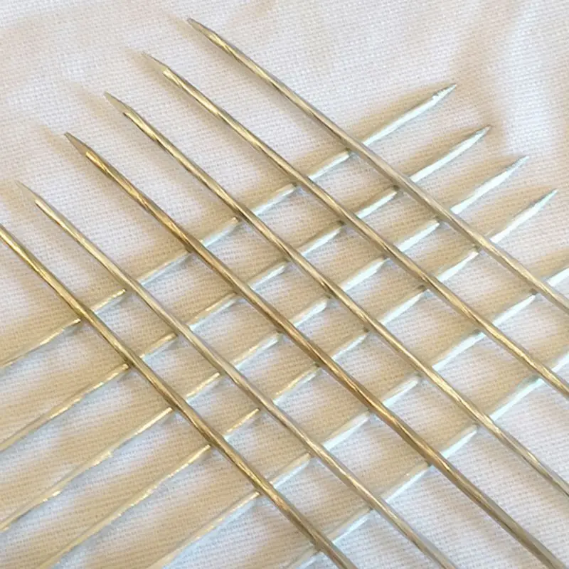 Barbecue Skewers 12pcs/set Reusable BBQ Skewers With Wooden Handle 30CM Barbecue Needle