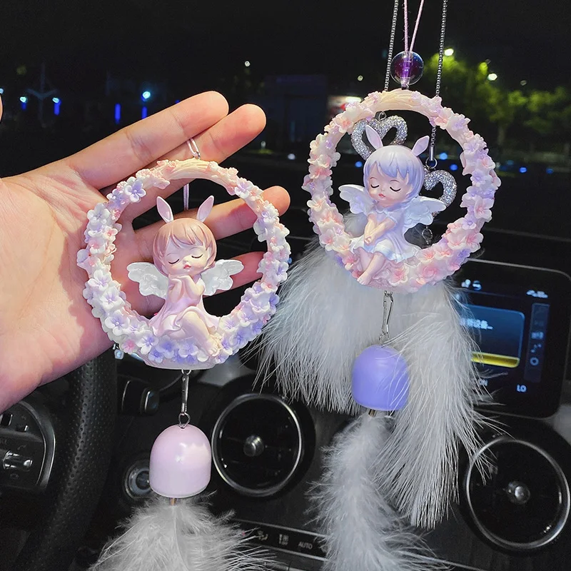 

Goddess New Web Celebrity Ins Fashion Cute Annie Princess Rearview Mirror Pendant Car Interior Pendant Decoration