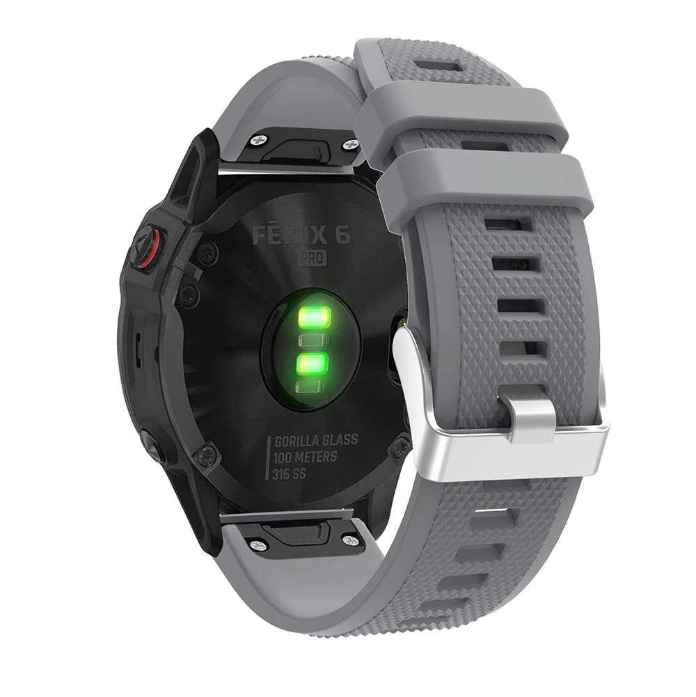 Серый Ремешок для смарт-часов Garmin Fenix 6/5/5 Plus/Forerunner 935 945/инстинкт спортивный силиконовый ремешок 22 мм Quick Fit, браслет на запястье, ремешок - Цвет: Серый