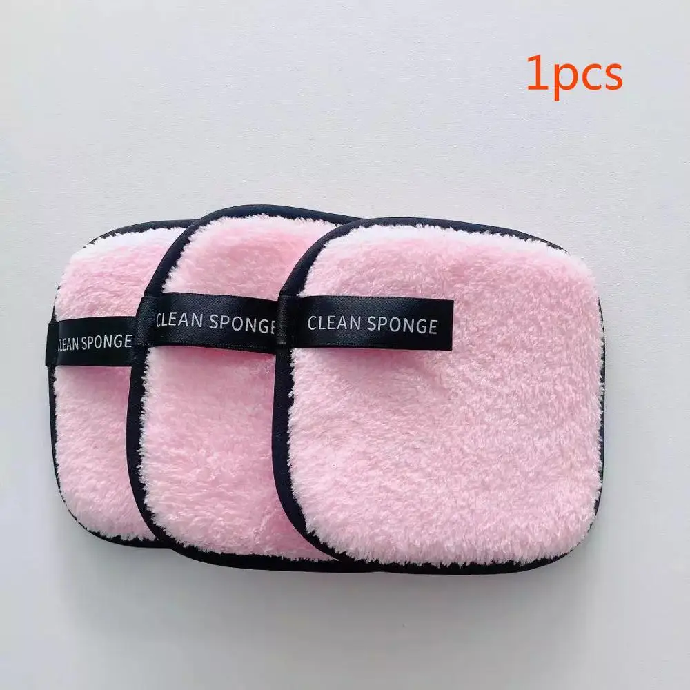 pink Мягкое полотенце из микрофибры для снятия макияжа, многоразовые очищающие салфетки, очищающие подушечки для лица, плюшевая пуховая основа, инструменты для ухода за кожей лица - Цвет: pink