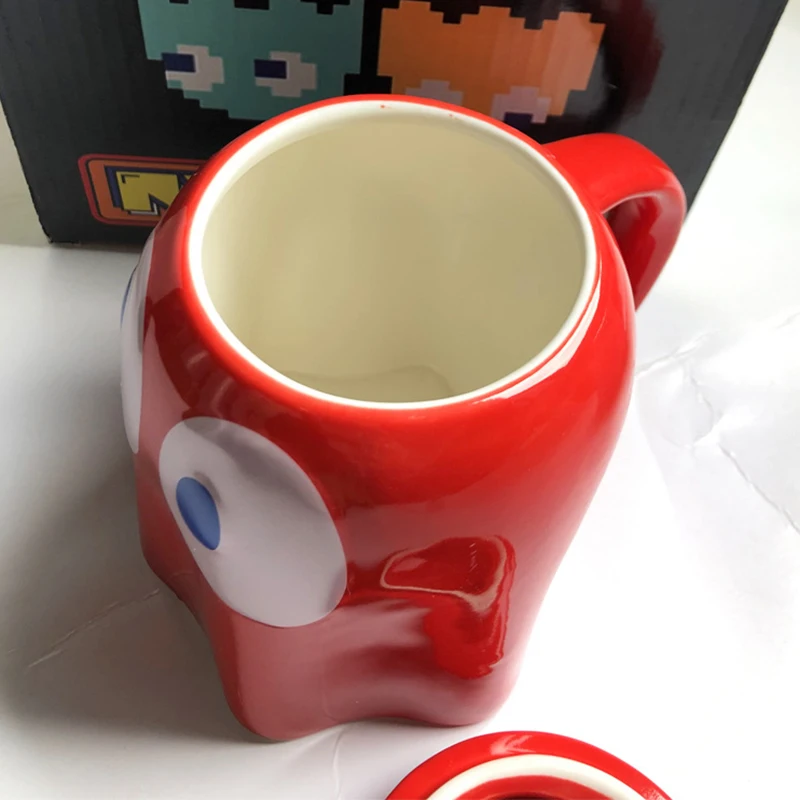 Новинка кружка Pacman 320 мл с крышкой керамическая чашка для молока кофе чая