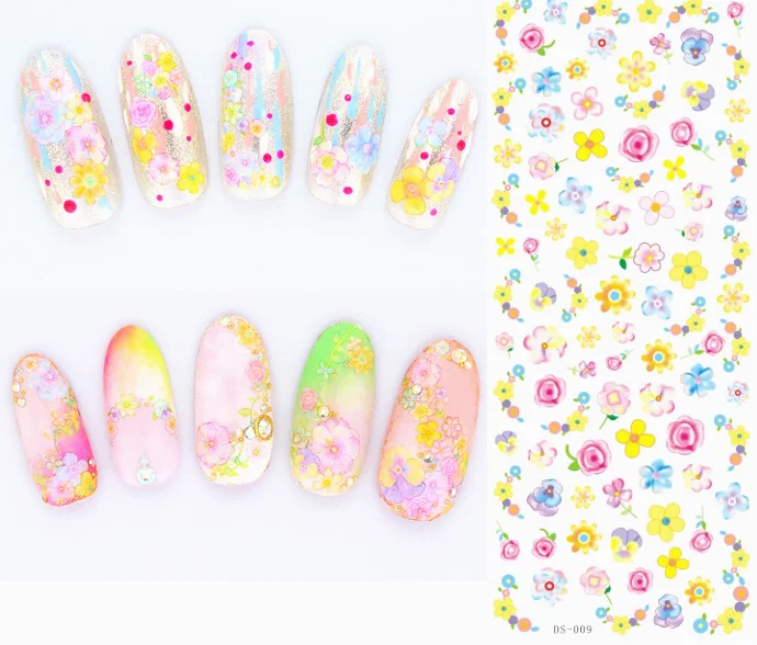 

Florals Pattern! Nails Art Manicure Water Transfer Decals Decorations Design Nail Stickers For Nails Tips Beauty