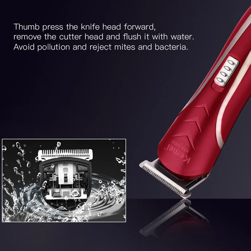  Kemei Multifunction Electric Hair Clipper Carbon Steel Head Hair Trimmer Rechargeable Electric Razo