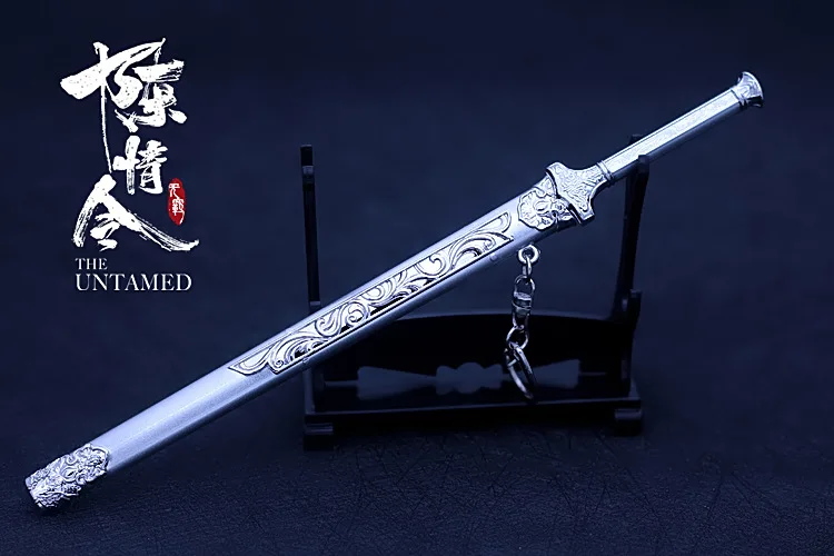 Мини-Меч Модель игрушки брелок китайский стиль с кисточкой сплав оружие мечи ножны для ножа игры игрушки хобби Коллекция